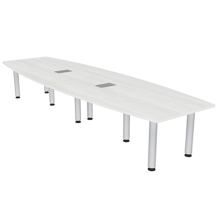 Skutchi Designs 45 in W, 120 in L, 29 in H, Engineered Wood Top, White H-BOT-46119PT-WC-EL